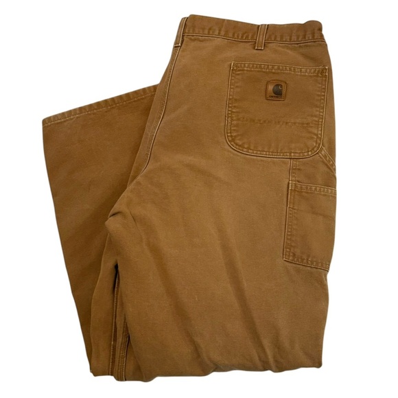 Carhartt original dungarees tan canvas utility pants 44 X 32 big & tall - Picture 1 of 8